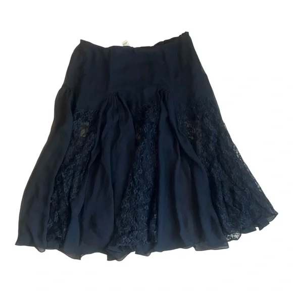 Odille Black Lace Pleated Dark Romantic Whimsigoth Skirt Size 8 RD1 - Picture 1 of 6